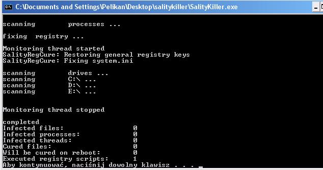Najnowszy scan SalityKiller po kilkakrotnym scanowaniu / scan 4.jpg scan 4.jpg